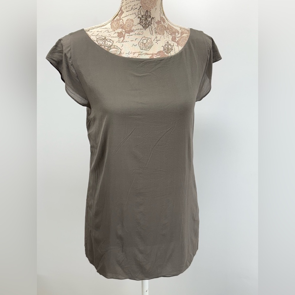ALICE + OLIVIA Charcoal Silk open back top size M